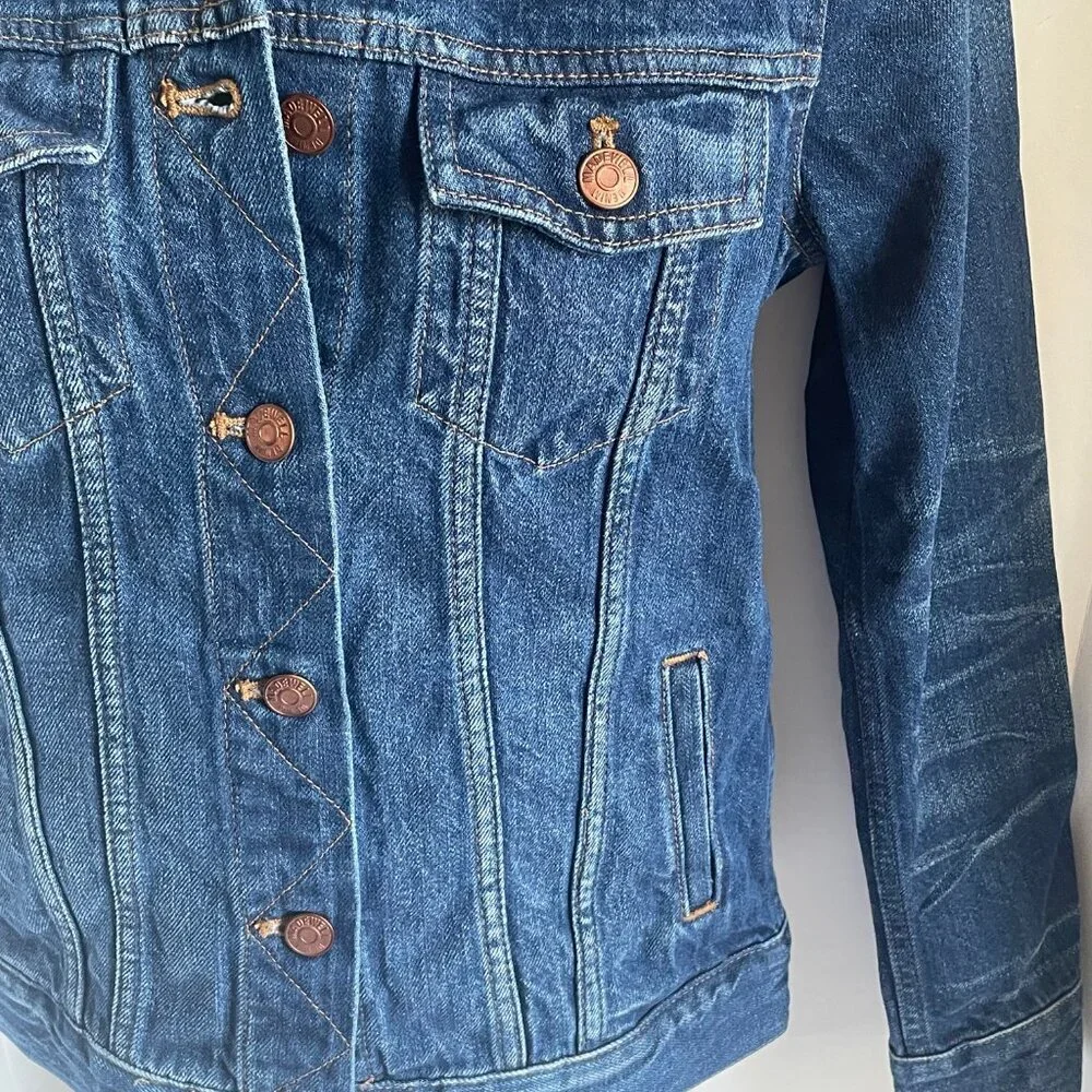 Madewell Classic Denim Jean Jacket XS Blue Womens Distressed Cotton - Picture 4 of 9